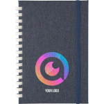 A5-Notizbuch aus Recycling-Kunststoff, Gummiband, liniert erste Ansicht