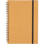 A5-Notizbuch aus recyceltem Kunstleder mit liniertem Papier farbe braun erste Ansicht