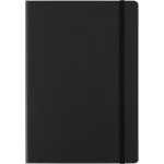 A5-Notizbuch aus Karton mit Gummibandverschluss und liniertem Papier farbe schwarz erste Ansicht