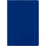 A5-Notizbuch aus Karton mit Gummibandverschluss und liniertem Papier farbe blau erste Ansicht