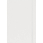 A5-Notizbuch aus Karton mit Gummibandverschluss und liniertem Papier farbe weiß erste Ansicht
