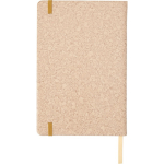 Notizbuch A5 aus Kunstleder in Korkoptik mit liniertem Papier farbe braun dritte Ansicht