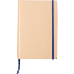 A5-Notizbuch aus Recycling-Karton, Gummiband, linierte Seiten farbe blau erste Ansicht
