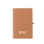 A5-Notizbuch aus waschbarem Kraftpapier, flexibles Design, liniert farbe braun Ansicht mit Druckbereich