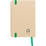 A6-Notizbuch aus recycelter Pappe mit Lesezeichen und linierten Seiten vierte Ansicht