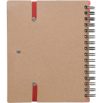 Notizbuch aus Recyclingpapier mit Haftnotizen, Kuli, linierte Seiten achte Ansicht