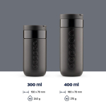 Edelstahl-Thermobecher mit Anti-Tropf-Mechanismus Dopper 400 ml farbe schwarz dritte Ansicht