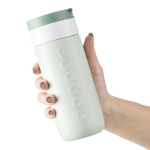 Edelstahl-Thermobecher mit Anti-Tropf-Mechanismus Dopper 400 ml farbe waldgrün zweite Ansicht