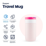 Edelstahl-Thermobecher mit Klappdeckel Dopper 300 ml farbe rosa erste Ansicht