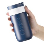 Edelstahl-Thermobecher mit Klappdeckel Dopper 300 ml farbe marineblau zweite Ansicht