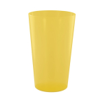 Wiederverwendbarer Kunststoffbecher, in Europa hergestellt, 600 ml farbe gelb-transparent