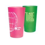 Wiederverwendbarer Kunststoffbecher, in Europa hergestellt, 600 ml farbe rosa-transparent