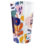 Stapelbarer Kunststoffbecher mit InMold-Kennzeichnung, 600 ml farbe transparent