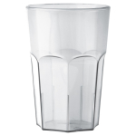 Wiederverwendbarer Kunststoffbecher aus Tritan® aus europäischer Herstellung 400 ml farbe transparent