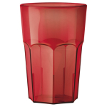 Wiederverwendbarer Kunststoffbecher aus Tritan® aus europäischer Herstellung 400 ml farbe rot-transparent