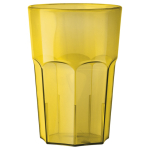 Wiederverwendbarer Kunststoffbecher aus Tritan® aus europäischer Herstellung 400 ml farbe gelb-transparent