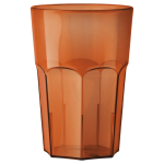 Wiederverwendbarer Kunststoffbecher aus Tritan® aus europäischer Herstellung 400 ml farbe orange-transparent