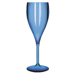 Wiederverwendbares Champagnerglas aus Tritan®-Kunststoff, hergestellt in der EU, 160 ml farbe blau-transparent