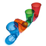 Wiederverwendbarer Becher aus Tritan®-Kunststoff, in Europa hergestellt, 560 ml farbe blau-transparent