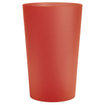 Wiederverwendbarer Kunststoffbecher, in Europa hergestellt, 390 ml farbe rot-transparent