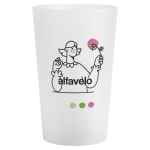 Wiederverwendbarer Kunststoffbecher, in Europa hergestellt, 390 ml farbe transparent