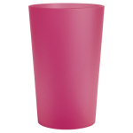 Wiederverwendbarer Kunststoffbecher, in Europa hergestellt, 390 ml farbe rosa-transparent
