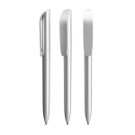 Drehkugelschreiber aus Kunststoff mit schwarzer Tinte Super Clip Glacé BIC® farbe silber