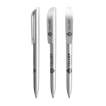 Drehkugelschreiber aus Kunststoff mit schwarzer Tinte Super Clip Glacé BIC® farbe silber