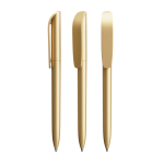Drehkugelschreiber aus Kunststoff mit schwarzer Tinte Super Clip Glacé BIC® farbe gold