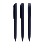 Drehkugelschreiber aus Kunststoff mit schwarzer Schrift Super Clip Soft BIC® farbe marineblau