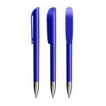 Nachfüllbarer Kunststoff-Kugelschreiber mit schwarzer Tinte Super Clip Glacé BIC® farbe blau