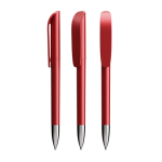 Nachfüllbarer Kunststoff-Kugelschreiber mit schwarzer Tinte Super Clip Glacé BIC® farbe rot