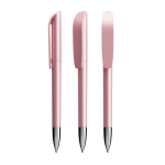 Nachfüllbarer Kunststoff-Kugelschreiber mit schwarzer Tinte Super Clip Glacé BIC® farbe rosa