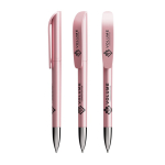 Nachfüllbarer Kunststoff-Kugelschreiber mit schwarzer Tinte Super Clip Glacé BIC® farbe rosa