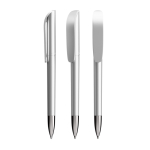 Nachfüllbarer Kunststoff-Kugelschreiber mit schwarzer Tinte Super Clip Glacé BIC® farbe silber