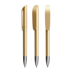 Nachfüllbarer Kunststoff-Kugelschreiber mit schwarzer Tinte Super Clip Glacé BIC® farbe gold