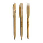 Drehbarer, Biologisch abbaubarer Kugelschreiber mit blauer Schrift Super Clip Origin BIC® farbe gebrochen weiß