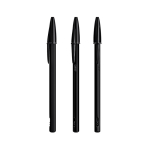 Metall-Kugelschreiber mit Nachfüllminen und schwarzer Schrift Cristal® Re’New Black BIC® farbe schwarz