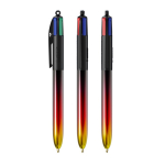Kugelschreiber aus Kunststoff mit Metallic-Finish und 4-Farben-Tinte Flags BIC® farbe schwarz