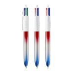 Kugelschreiber aus Kunststoff mit Metallic-Finish und 4-Farben-Tinte Flags BIC® farbe blau
