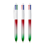 Kugelschreiber aus Kunststoff mit Metallic-Finish und 4-Farben-Tinte Flags BIC® farbe grün