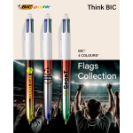 Kugelschreiber aus Kunststoff mit Metallic-Finish und 4-Farben-Tinte Flags BIC®