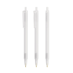 Kugelschreiber aus Kunststoff mit Klickmechanismus und schwarzer Tinte Clic Stic BIC® farbe weiß-transparent