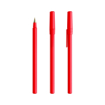Kunststoffkugelschreiber mit weichem Schreibgefühl und blauer Tinte Round Stic BIC® farbe rot