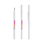 Kunststoffkugelschreiber mit weichem Schreibgefühl und blauer Tinte Round Stic BIC® farbe weiß