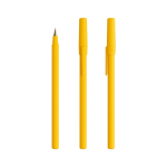 Kunststoffkugelschreiber mit weichem Schreibgefühl und blauer Tinte Round Stic BIC® farbe gelb