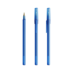 Kunststoffkugelschreiber mit weichem Schreibgefühl und blauer Tinte Round Stic BIC® farbe blau-transparent