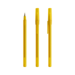 Kunststoffkugelschreiber mit weichem Schreibgefühl und blauer Tinte Round Stic BIC® farbe gelb-transparent