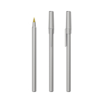 Kugelschreiber aus Kunststoff im klassischen Design mit schwarzer Schrift Round Stic BIC® farbe silber