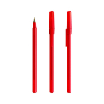 Kugelschreiber aus Kunststoff im klassischen Design mit schwarzer Schrift Round Stic BIC® farbe rot-transparent